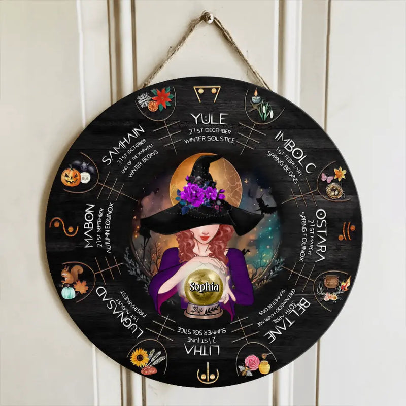 Personalized Witch Wooden Sign - Gift Idea For Halloween/Wicca Decor/Pagan Decor