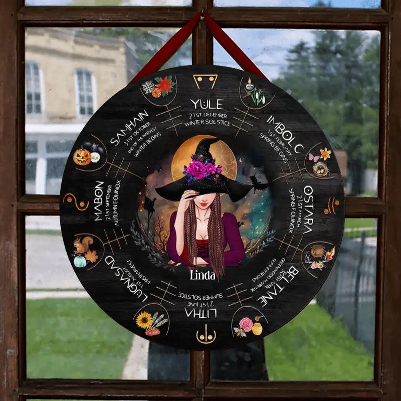 Personalized Witch Wooden Sign - Gift Idea For Halloween/Wicca Decor/Pagan Decor