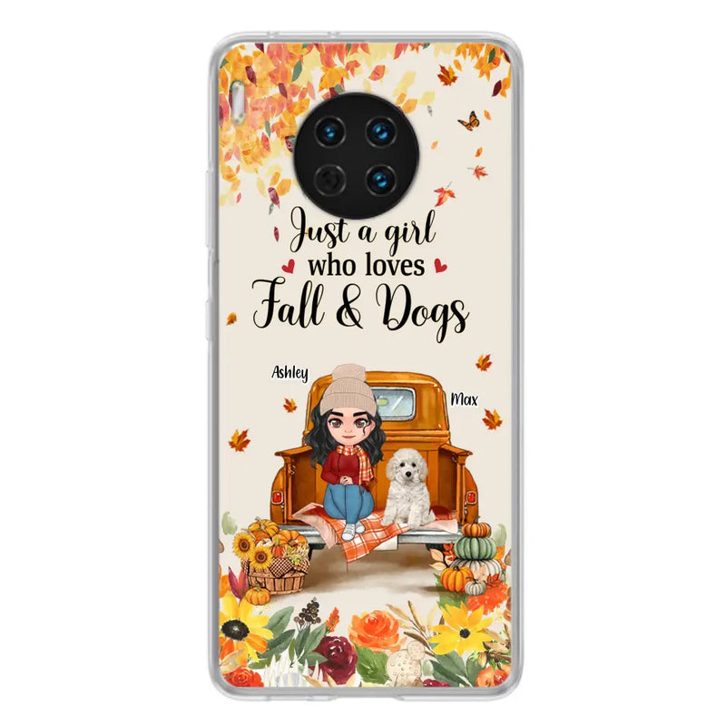 Personalized Dog Mom Autumn Phone Case - Gift Idea For Dog Lovers - Up to 5 Dogs - Case For Xiaomi/ Oppo/ Huawei - Just A Girl Who Loves Fall & Dogs