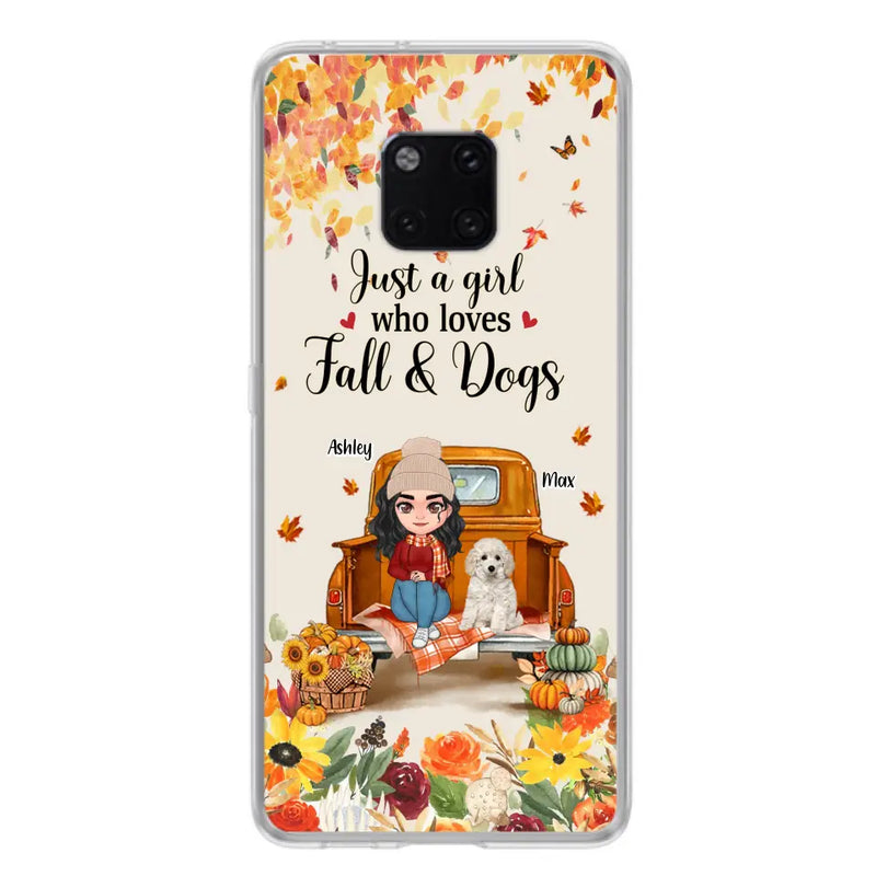 Personalized Dog Mom Autumn Phone Case - Gift Idea For Dog Lovers - Up to 5 Dogs - Case For Xiaomi/ Oppo/ Huawei - Just A Girl Who Loves Fall & Dogs