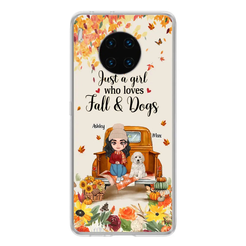 Personalized Dog Mom Autumn Phone Case - Gift Idea For Dog Lovers - Up to 5 Dogs - Case For Xiaomi/ Oppo/ Huawei - Just A Girl Who Loves Fall & Dogs