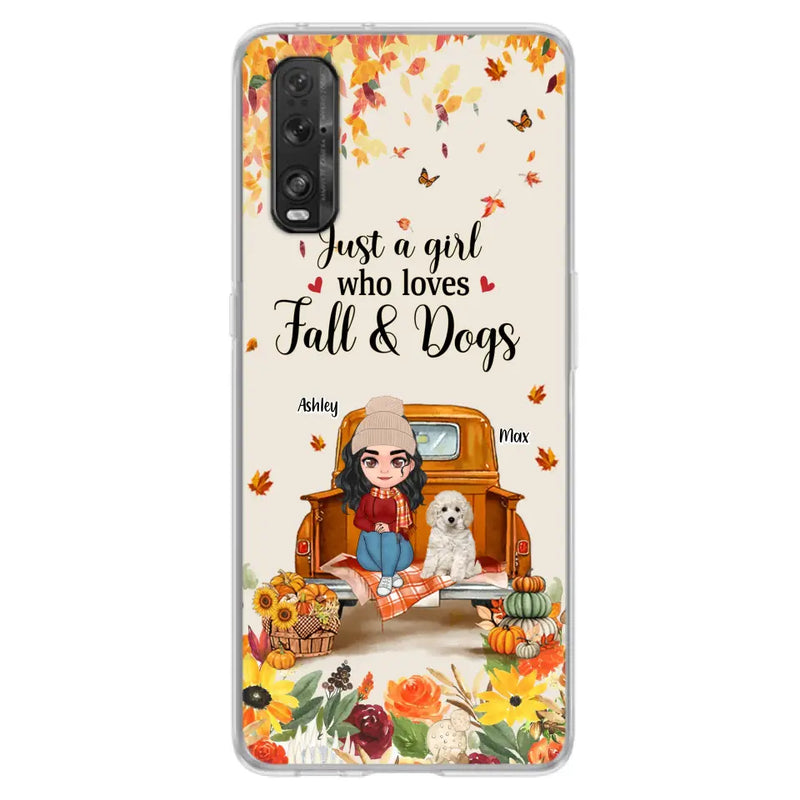 Personalized Dog Mom Autumn Phone Case - Gift Idea For Dog Lovers - Up to 5 Dogs - Case For Xiaomi/ Oppo/ Huawei - Just A Girl Who Loves Fall & Dogs