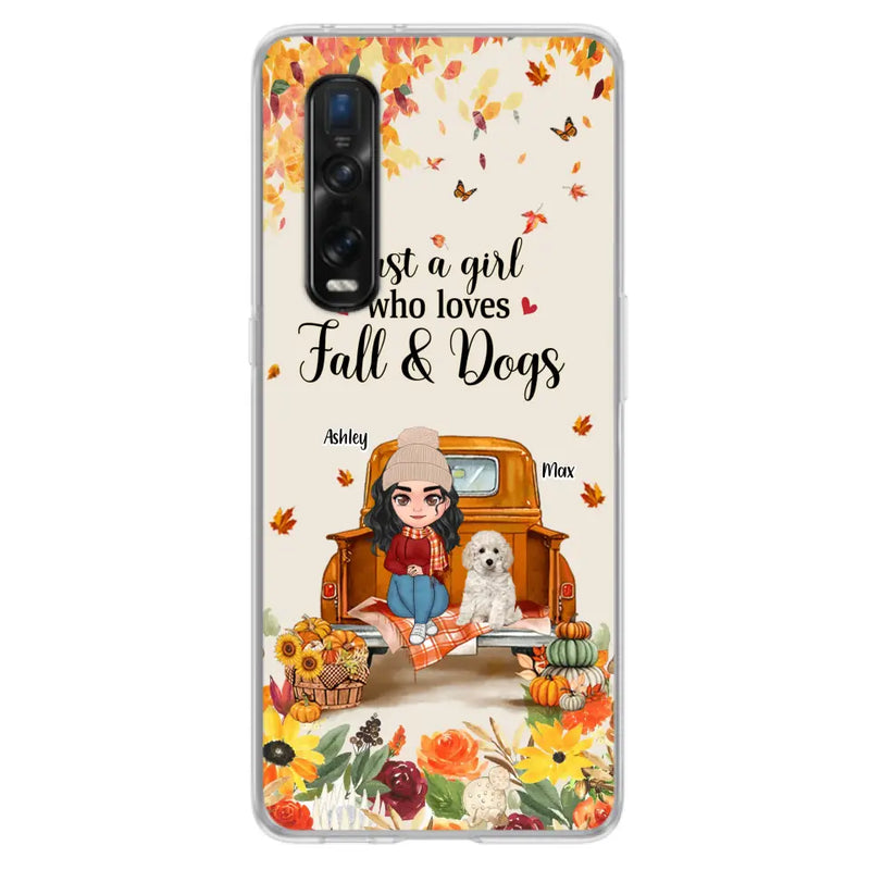 Personalized Dog Mom Autumn Phone Case - Gift Idea For Dog Lovers - Up to 5 Dogs - Case For Xiaomi/ Oppo/ Huawei - Just A Girl Who Loves Fall & Dogs