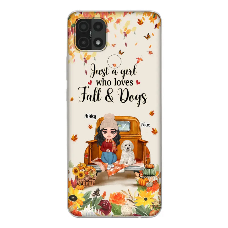 Personalized Dog Mom Autumn Phone Case - Gift Idea For Dog Lovers - Up to 5 Dogs - Case For Xiaomi/ Oppo/ Huawei - Just A Girl Who Loves Fall & Dogs