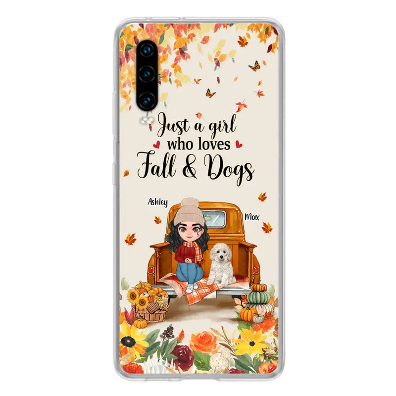Personalized Dog Mom Autumn Phone Case - Gift Idea For Dog Lovers - Up to 5 Dogs - Case For Xiaomi/ Oppo/ Huawei - Just A Girl Who Loves Fall & Dogs