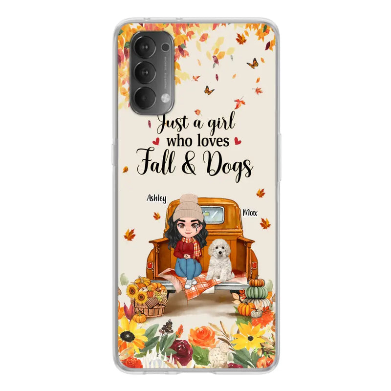 Personalized Dog Mom Autumn Phone Case - Gift Idea For Dog Lovers - Up to 5 Dogs - Case For Xiaomi/ Oppo/ Huawei - Just A Girl Who Loves Fall & Dogs