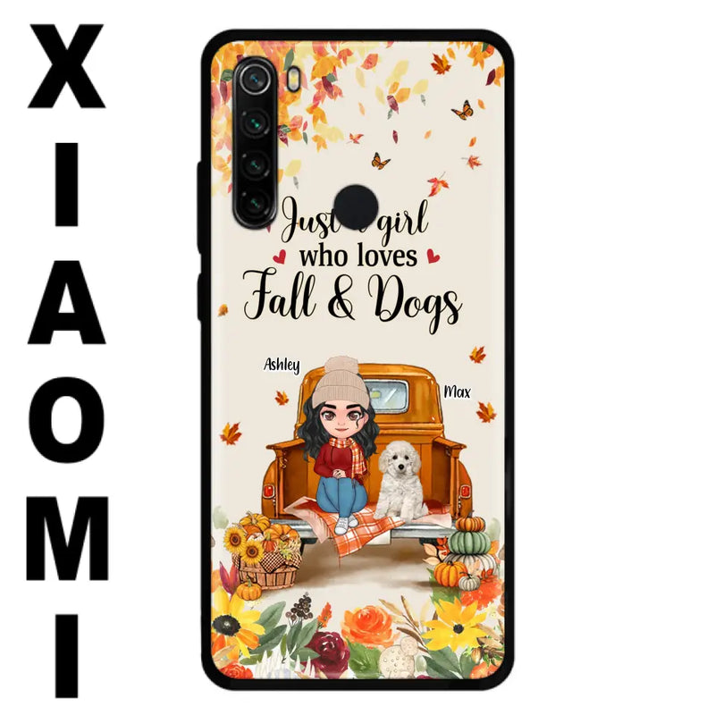 Personalized Dog Mom Autumn Phone Case - Gift Idea For Dog Lovers - Up to 5 Dogs - Case For Xiaomi/ Oppo/ Huawei - Just A Girl Who Loves Fall & Dogs