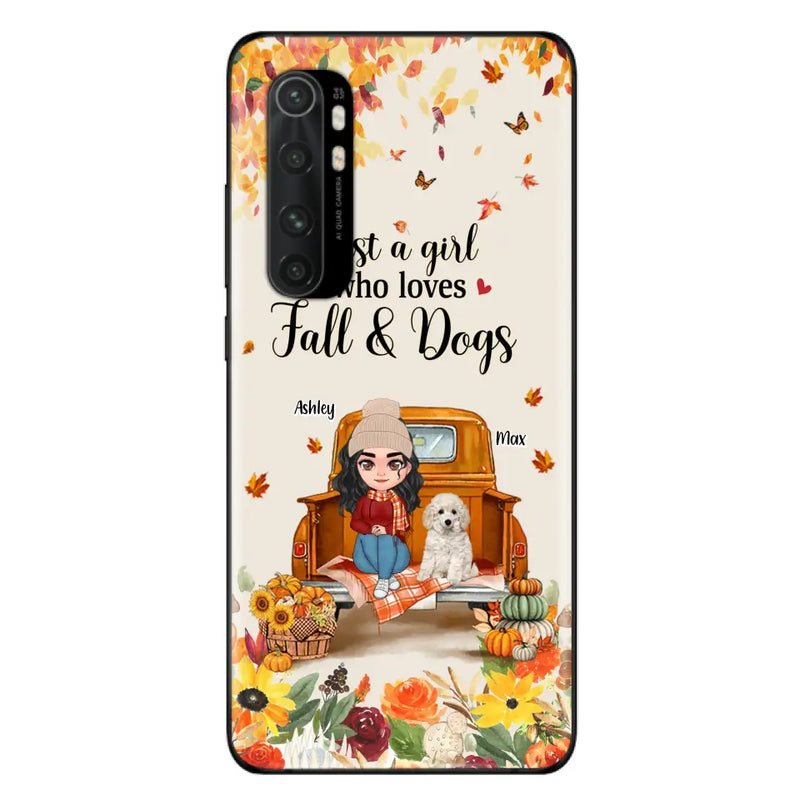Personalized Dog Mom Autumn Phone Case - Gift Idea For Dog Lovers - Up to 5 Dogs - Case For Xiaomi/ Oppo/ Huawei - Just A Girl Who Loves Fall & Dogs