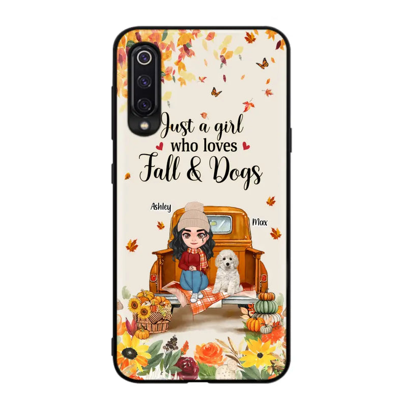 Personalized Dog Mom Autumn Phone Case - Gift Idea For Dog Lovers - Up to 5 Dogs - Case For Xiaomi/ Oppo/ Huawei - Just A Girl Who Loves Fall & Dogs