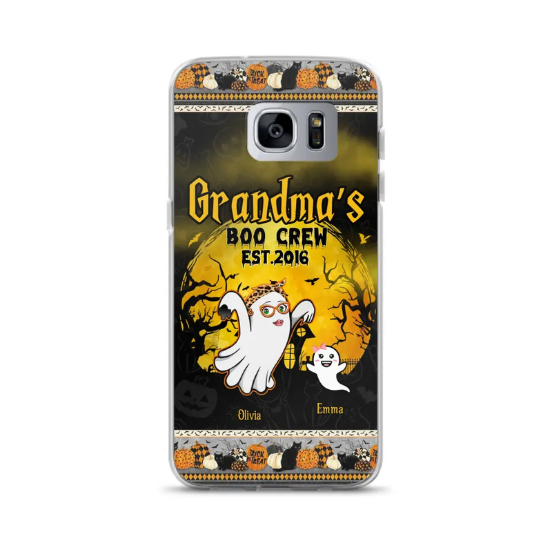 Personalized Grandma Phone Case - Halloween Gift For Grandma - Up to 7 Kids - Grandma's Boo Crew - Case For iPhone/ Samsung