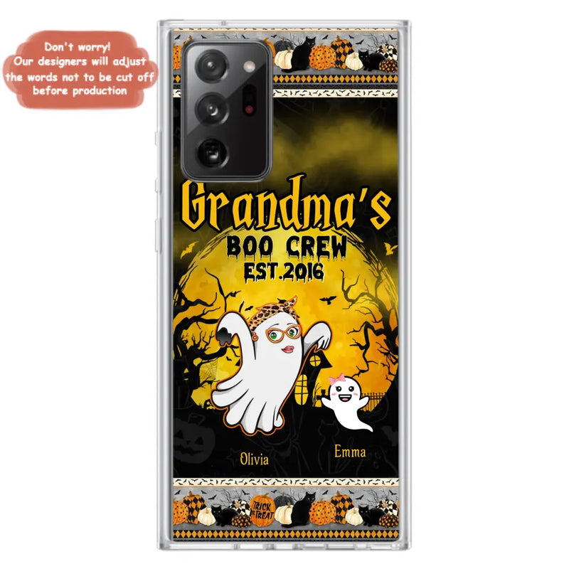 Personalized Grandma Phone Case - Halloween Gift For Grandma - Up to 7 Kids - Grandma's Boo Crew - Case For iPhone/ Samsung