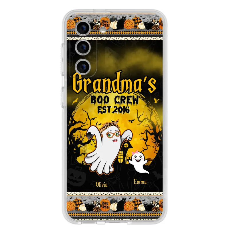 Personalized Grandma Phone Case - Halloween Gift For Grandma - Up to 7 Kids - Grandma's Boo Crew - Case For iPhone/ Samsung