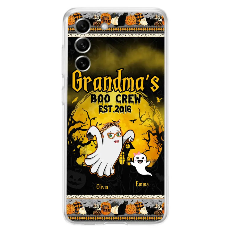 Personalized Grandma Phone Case - Halloween Gift For Grandma - Up to 7 Kids - Grandma's Boo Crew - Case For iPhone/ Samsung