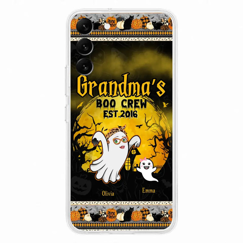 Personalized Grandma Phone Case - Halloween Gift For Grandma - Up to 7 Kids - Grandma's Boo Crew - Case For iPhone/ Samsung