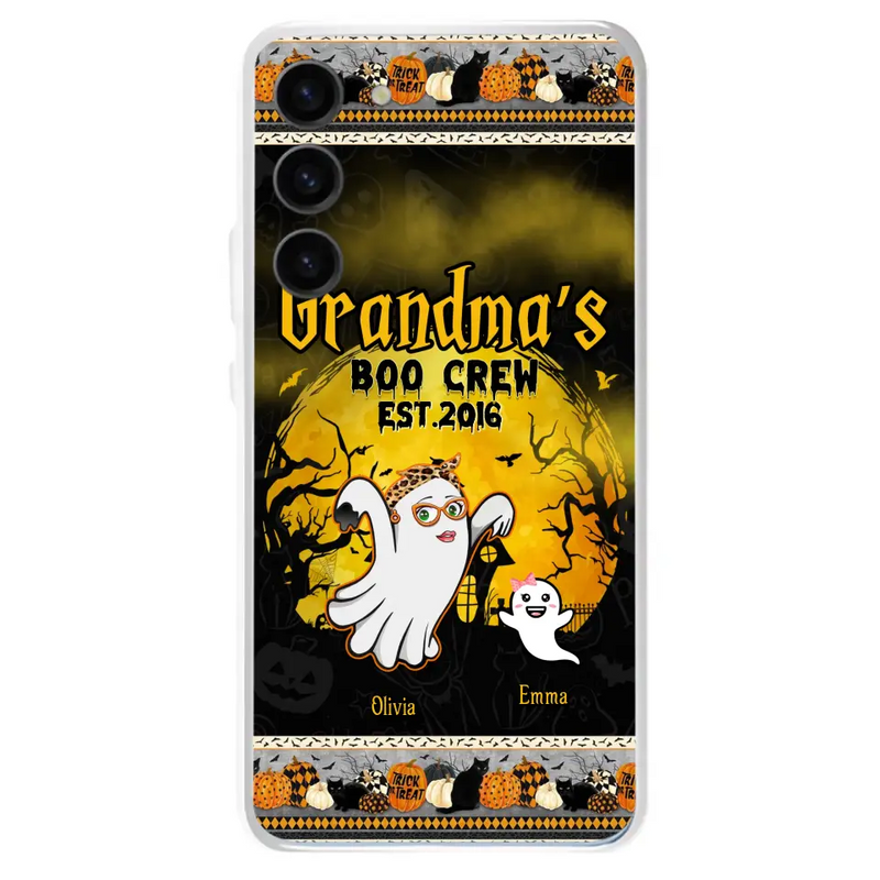 Personalized Grandma Phone Case - Halloween Gift For Grandma - Up to 7 Kids - Grandma's Boo Crew - Case For iPhone/ Samsung