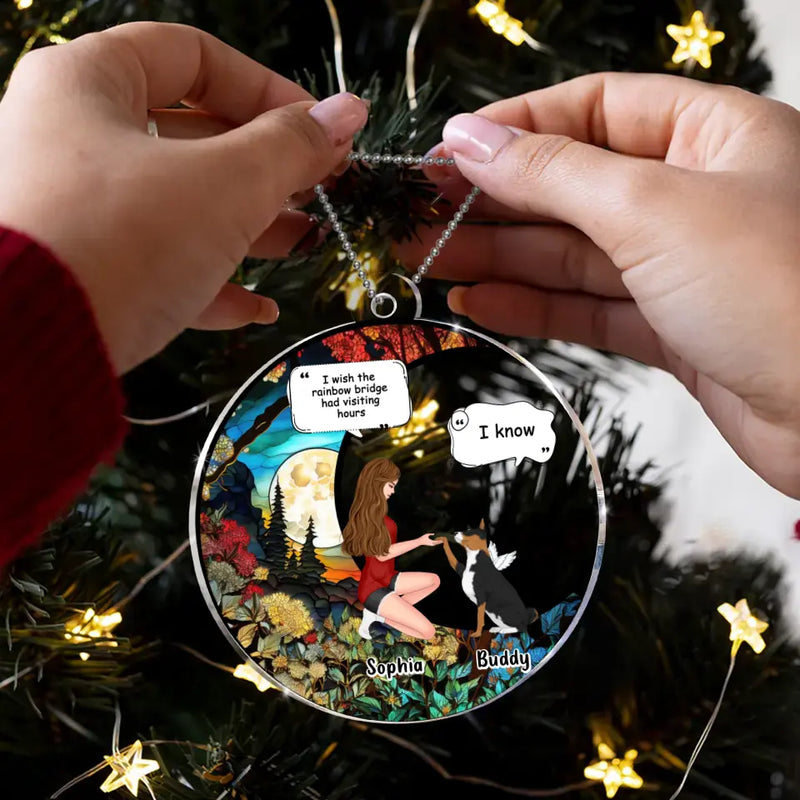 Personalized Memorial Dog Suncatcher Acrylic Ornament - Christmas/Memorial Gift for Dog Owners