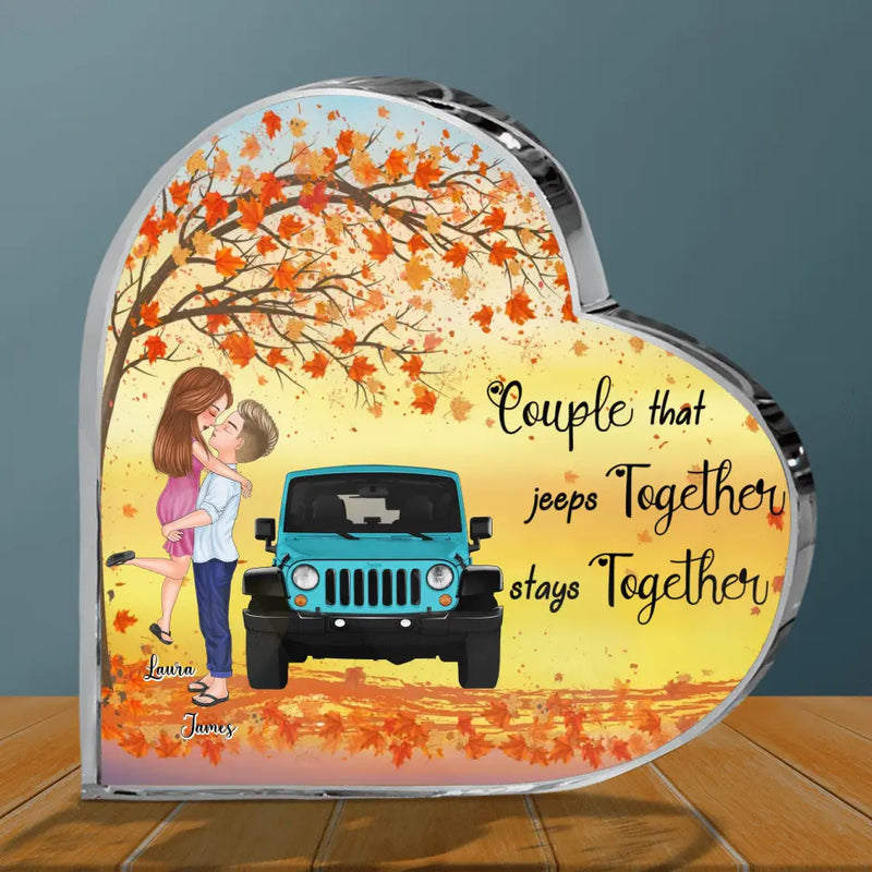Personalized Couple Acrylic Plaque - Gift Idea For Couple Off-road Lovers - Couple That Jeeps Together Stays Together