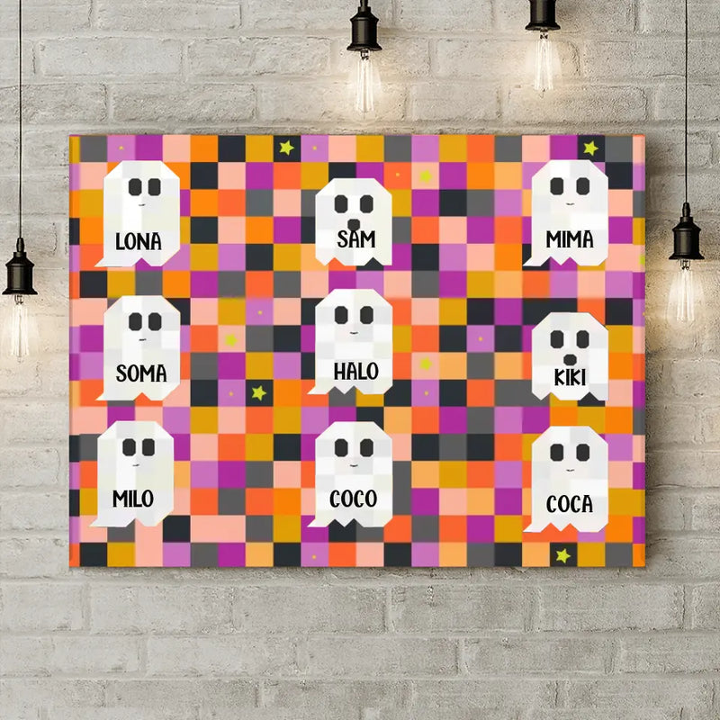 Personalize Halloween Family Canvas - Gift Idea For Halloween/Famly - Up to 9 Boos
