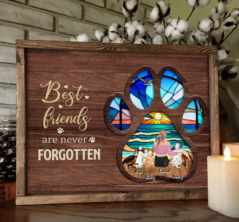 Personalized Pet Mom/Dad Poster - Gift Idea For Pet Lovers - Up to 3 Dogs/Cats - Best Friends Are Never Forgotten