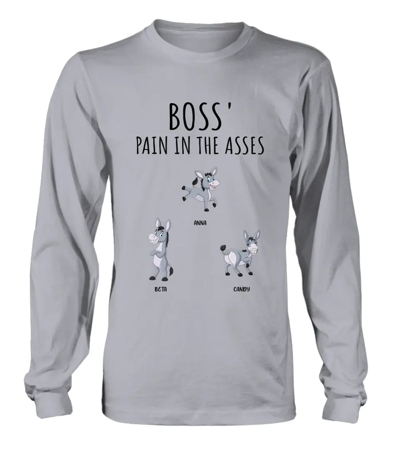 Personalized Donkeys Shirt/Hoodie - Gift Idea For Family/Grandma/Papa - Up to 12 Donkeys - Boss' Little Asses