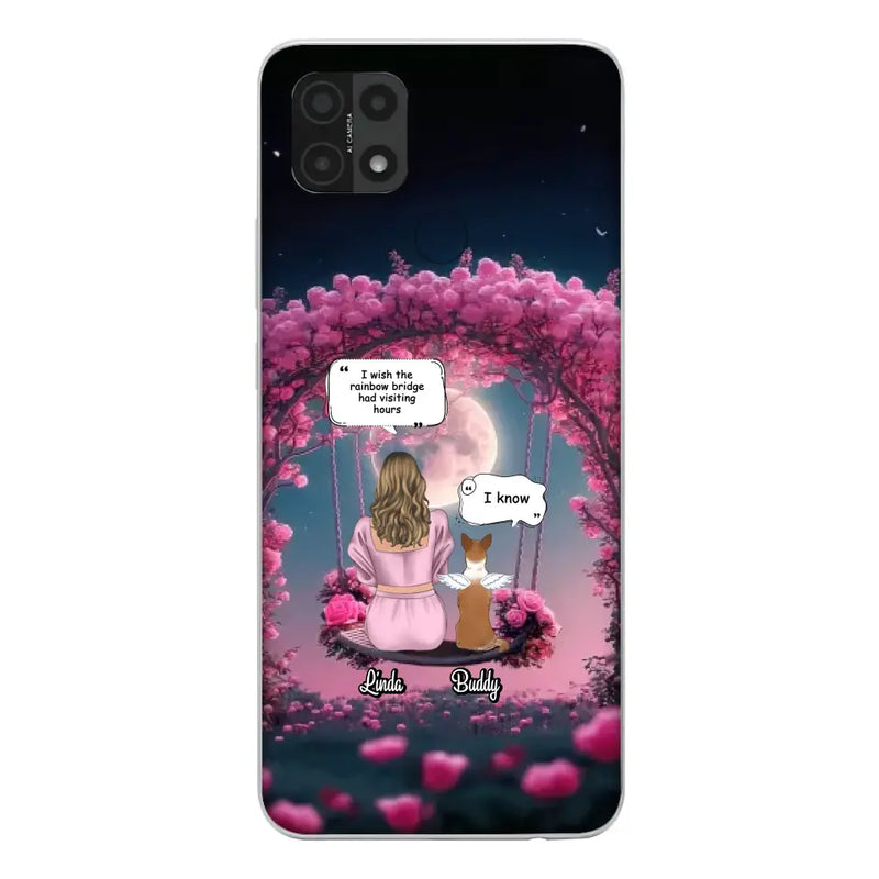 Custom Memorial Dog Mom Phone Case - Up to 4 Dogs - Memorial Gift Idea For Dog Owners - I Wish The Rainbow Bridge Had Visiting Hours - Case For Oppo/Xiaomi/Huawei