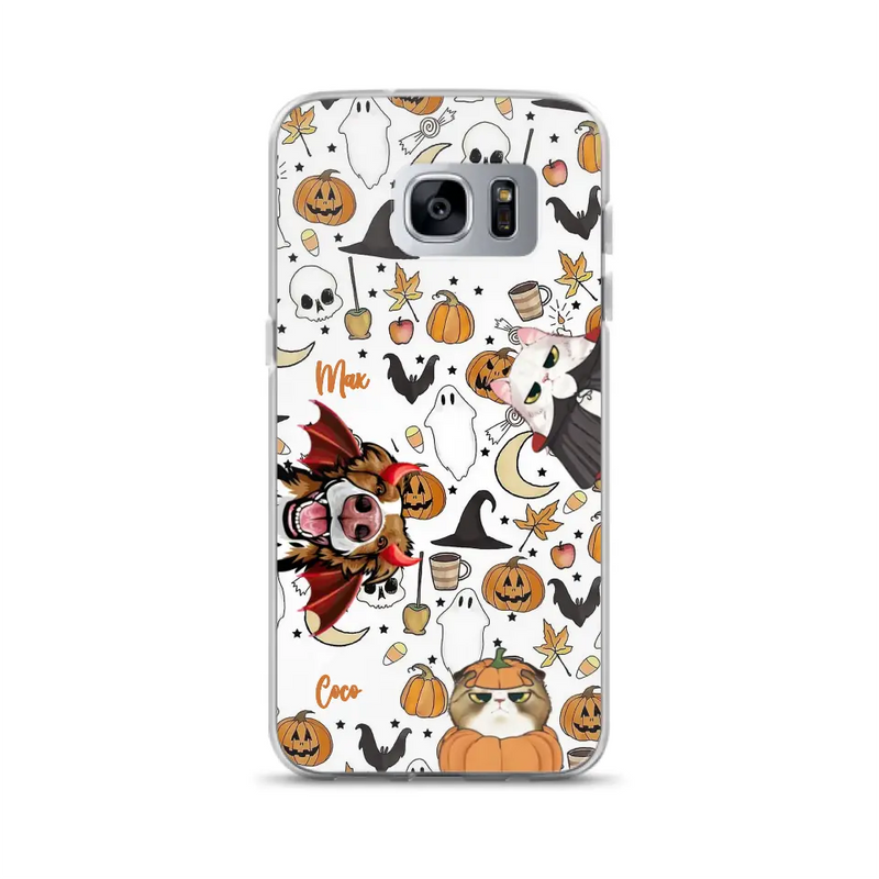 Personalized Halloween Pet Phone Case - Up to 3 Pets - Gift Idea For Dog/Cat Owners - Case for iPhone/Samsung