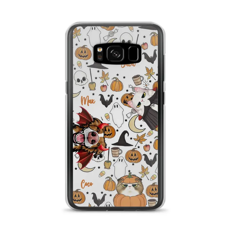 Personalized Halloween Pet Phone Case - Up to 3 Pets - Gift Idea For Dog/Cat Owners - Case for iPhone/Samsung