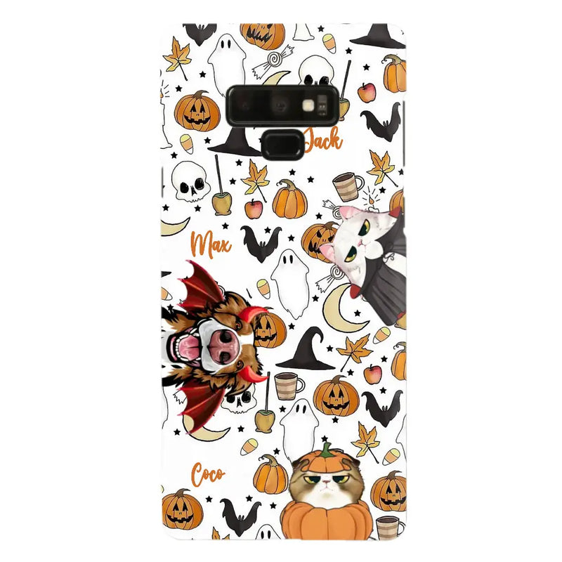 Personalized Halloween Pet Phone Case - Up to 3 Pets - Gift Idea For Dog/Cat Owners - Case for iPhone/Samsung