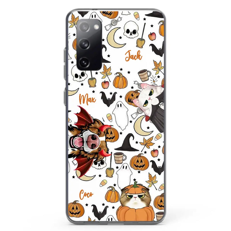 Personalized Halloween Pet Phone Case - Up to 3 Pets - Gift Idea For Dog/Cat Owners - Case for iPhone/Samsung