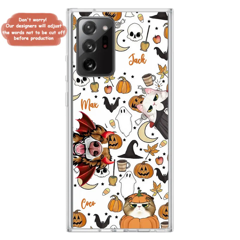 Personalized Halloween Pet Phone Case - Up to 3 Pets - Gift Idea For Dog/Cat Owners - Case for iPhone/Samsung