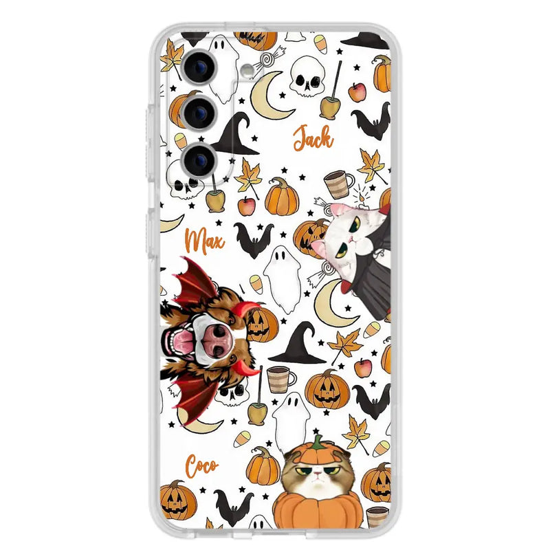 Personalized Halloween Pet Phone Case - Up to 3 Pets - Gift Idea For Dog/Cat Owners - Case for iPhone/Samsung