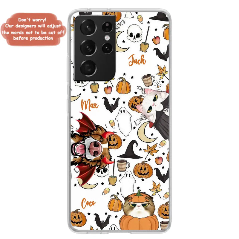 Personalized Halloween Pet Phone Case - Up to 3 Pets - Gift Idea For Dog/Cat Owners - Case for iPhone/Samsung