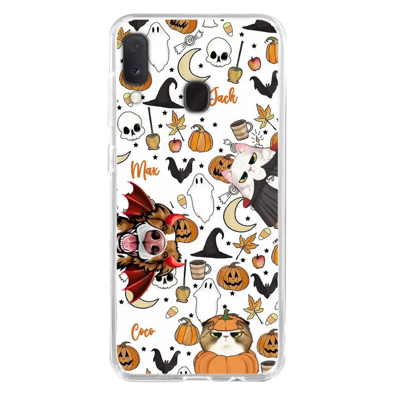 Personalized Halloween Pet Phone Case - Up to 3 Pets - Gift Idea For Dog/Cat Owners - Case for iPhone/Samsung