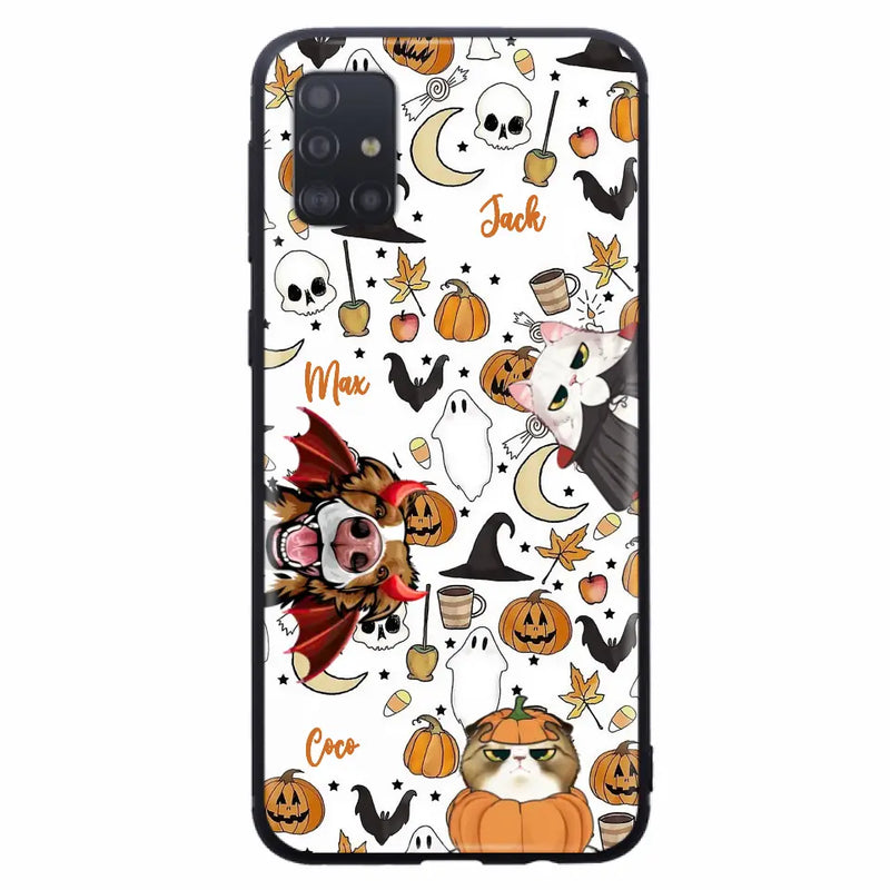 Personalized Halloween Pet Phone Case - Up to 3 Pets - Gift Idea For Dog/Cat Owners - Case for iPhone/Samsung