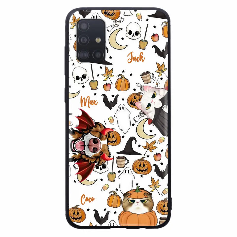 Personalized Halloween Pet Phone Case - Up to 3 Pets - Gift Idea For Dog/Cat Owners - Case for iPhone/Samsung