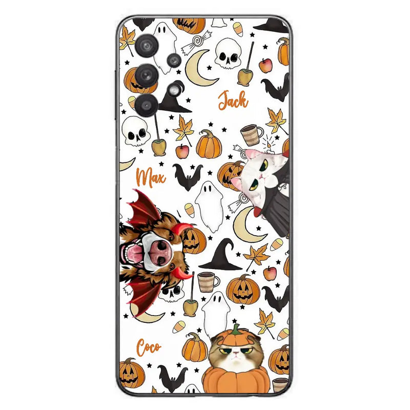 Personalized Halloween Pet Phone Case - Up to 3 Pets - Gift Idea For Dog/Cat Owners - Case for iPhone/Samsung