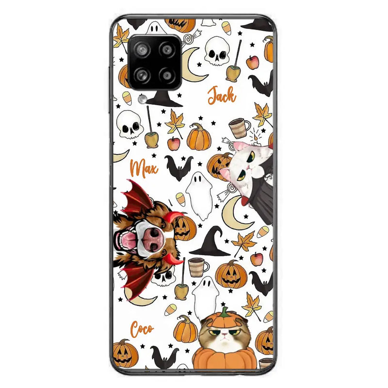 Personalized Halloween Pet Phone Case - Up to 3 Pets - Gift Idea For Dog/Cat Owners - Case for iPhone/Samsung