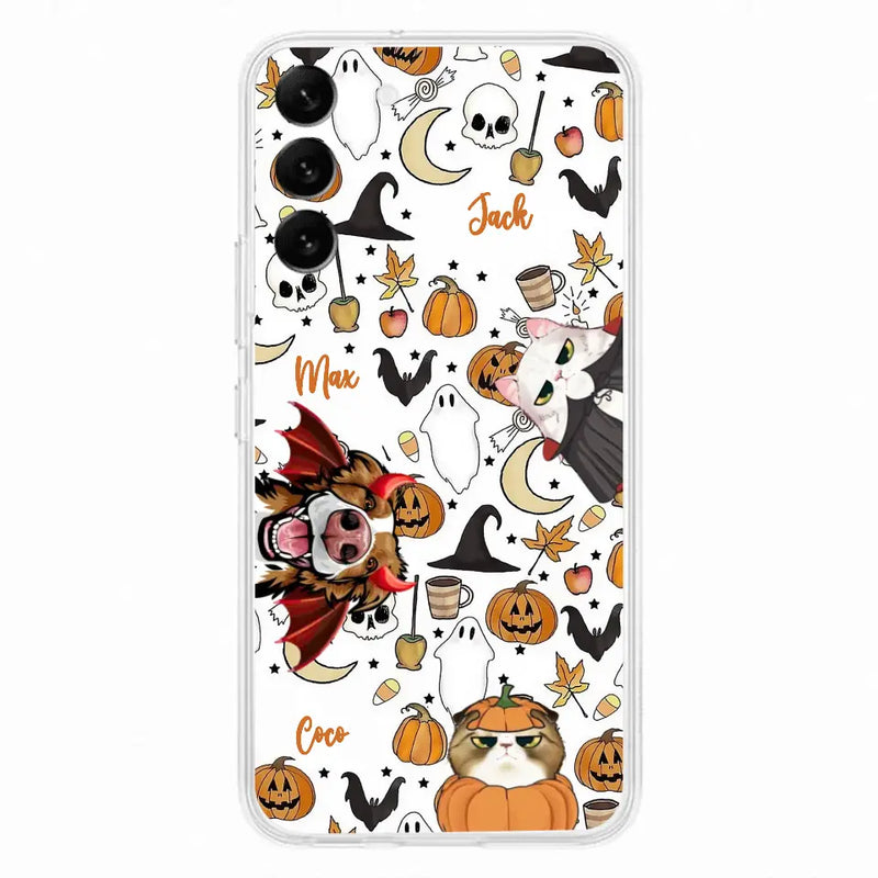 Personalized Halloween Pet Phone Case - Up to 3 Pets - Gift Idea For Dog/Cat Owners - Case for iPhone/Samsung