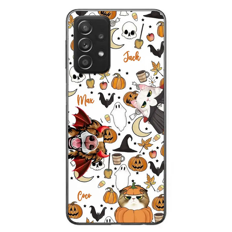 Personalized Halloween Pet Phone Case - Up to 3 Pets - Gift Idea For Dog/Cat Owners - Case for iPhone/Samsung