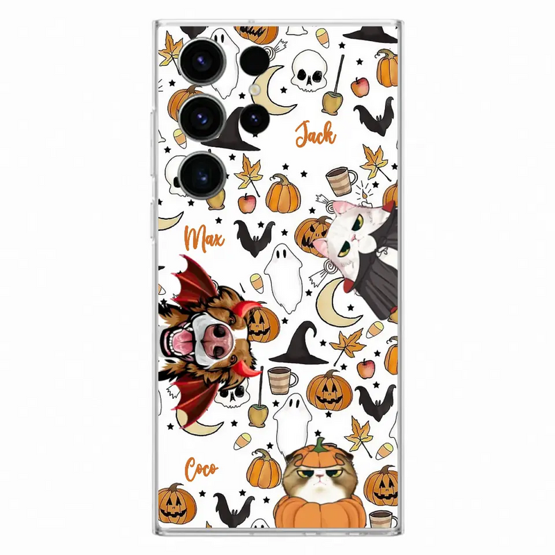 Personalized Halloween Pet Phone Case - Up to 3 Pets - Gift Idea For Dog/Cat Owners - Case for iPhone/Samsung