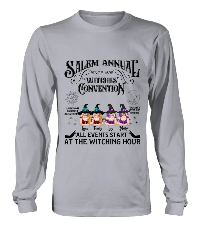 Personalized Halloween Witch Shirt/Hoodie - Gift Idea For Halloween/Besties - Up to 4 Witches - Salem Annual Since 1692 Witches' Convention