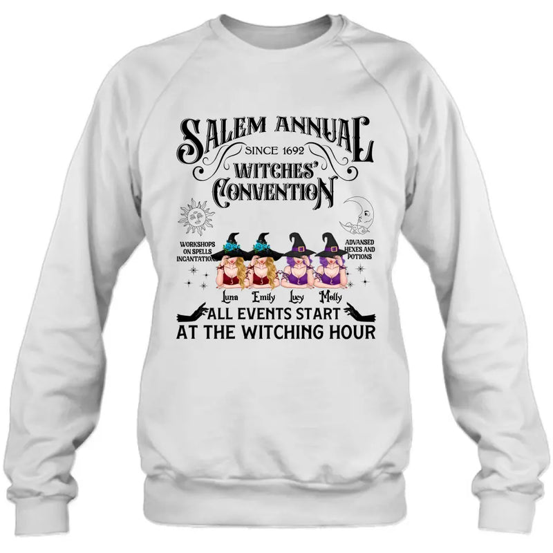Personalized Halloween Witch Shirt/Hoodie - Gift Idea For Halloween/Besties - Up to 4 Witches - Salem Annual Since 1692 Witches' Convention