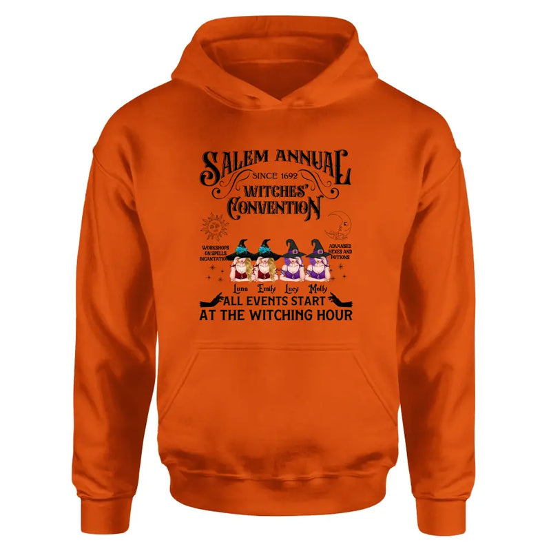 Personalized Halloween Witch Shirt/Hoodie - Gift Idea For Halloween/Besties - Up to 4 Witches - Salem Annual Since 1692 Witches' Convention