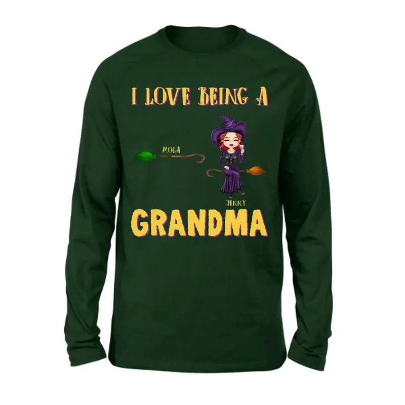 Personalized Witch Grandma T-shirt/Hoodie - Gift Idea For Halloween/Witch/Grandma - Up to 8 Kids - I Love Being A Grandma