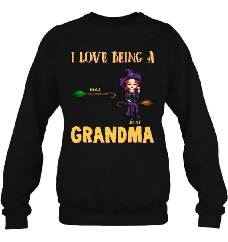 Personalized Witch Grandma T-shirt/Hoodie - Gift Idea For Halloween/Witch/Grandma - Up to 8 Kids - I Love Being A Grandma