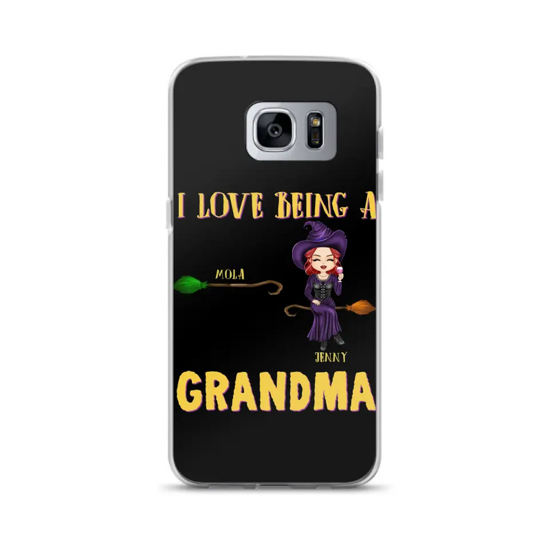 Personalized Witch Grandma Phone Case - Gift Idea For Halloween/Witch/Grandma - Up to 8 Kids - I Love Being A Grandma - Case For iPhone/Samsung