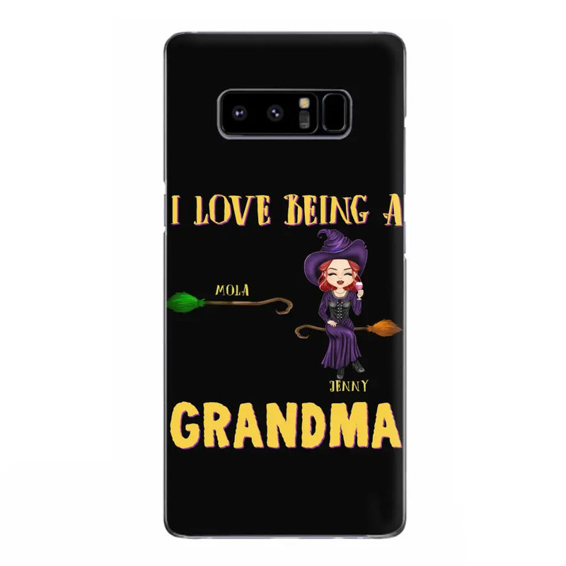 Personalized Witch Grandma Phone Case - Gift Idea For Halloween/Witch/Grandma - Up to 8 Kids - I Love Being A Grandma - Case For iPhone/Samsung