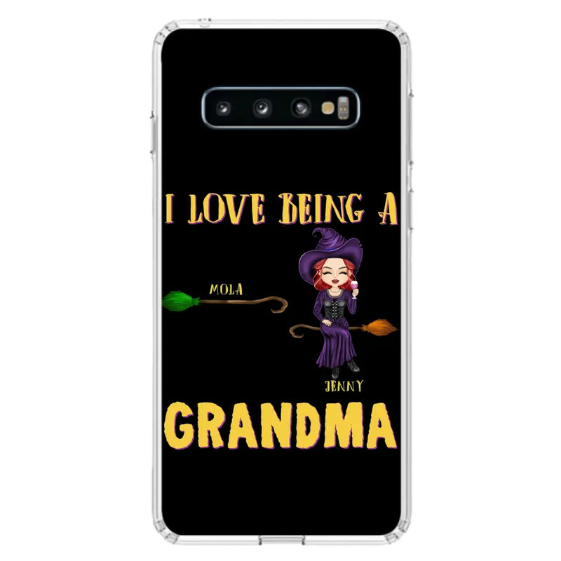Personalized Witch Grandma Phone Case - Gift Idea For Halloween/Witch/Grandma - Up to 8 Kids - I Love Being A Grandma - Case For iPhone/Samsung