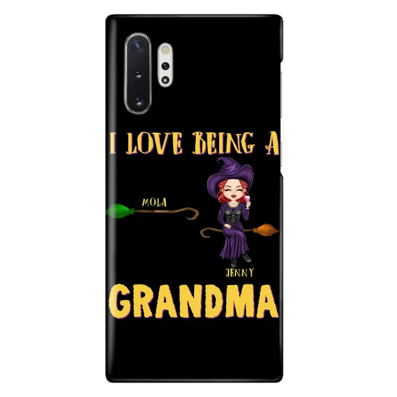 Personalized Witch Grandma Phone Case - Gift Idea For Halloween/Witch/Grandma - Up to 8 Kids - I Love Being A Grandma - Case For iPhone/Samsung