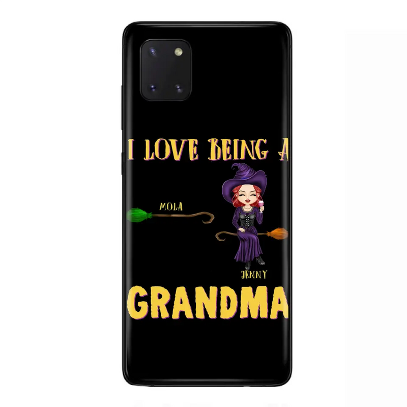 Personalized Witch Grandma Phone Case - Gift Idea For Halloween/Witch/Grandma - Up to 8 Kids - I Love Being A Grandma - Case For iPhone/Samsung